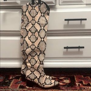 Python over the knee boots